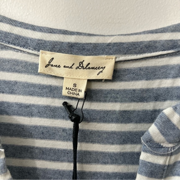 Jane & Delancey NWT Blue White Striped Nautical Jersey Basic Mini Dress - Picture 4 of 9